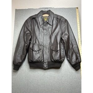 Vintage Air Force Men's Brown Landing Leathers  Bomber Jacket Size Medium M
